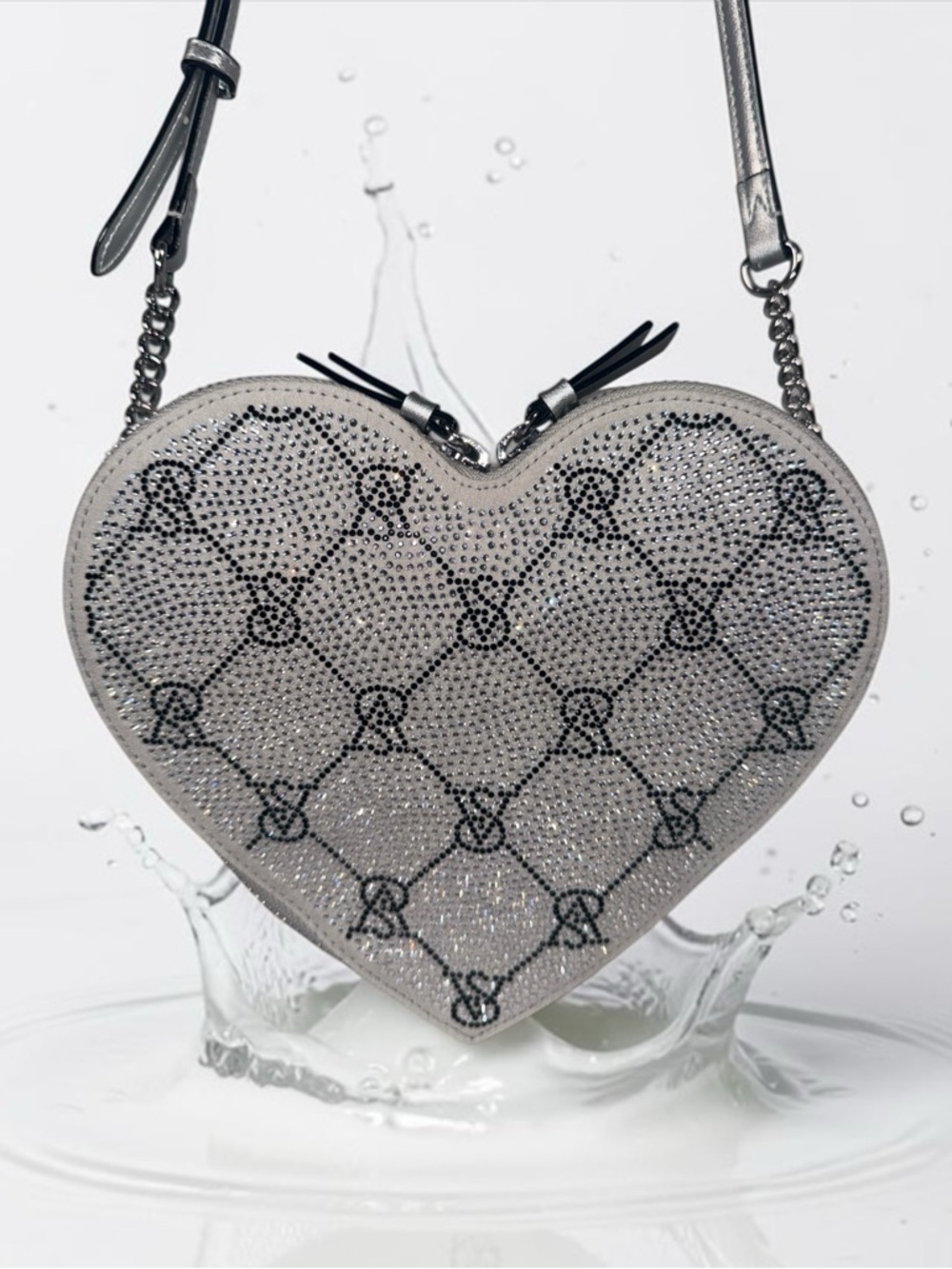 Victoria's Secret Bling Rhinestone Heart Crossbody Bag